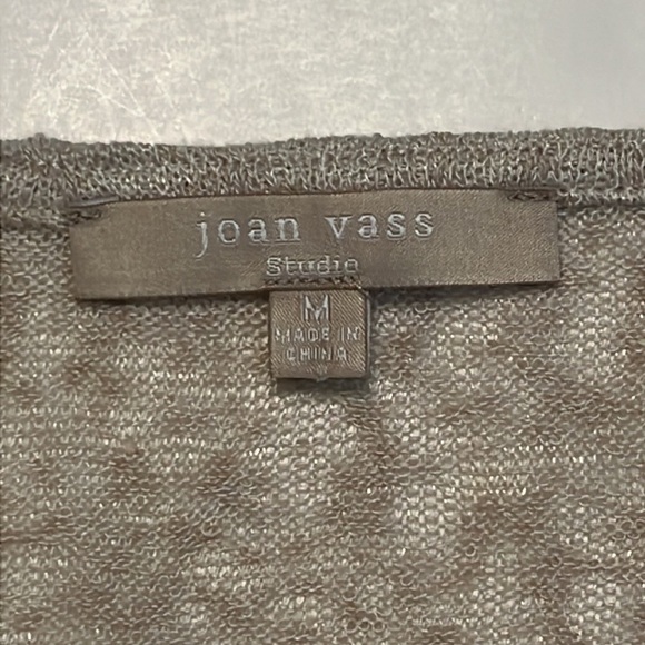 Joan Vass Studio Women's Knit Half Zip V-Neck Cream Tunic Size M - Picture 6 of 8
